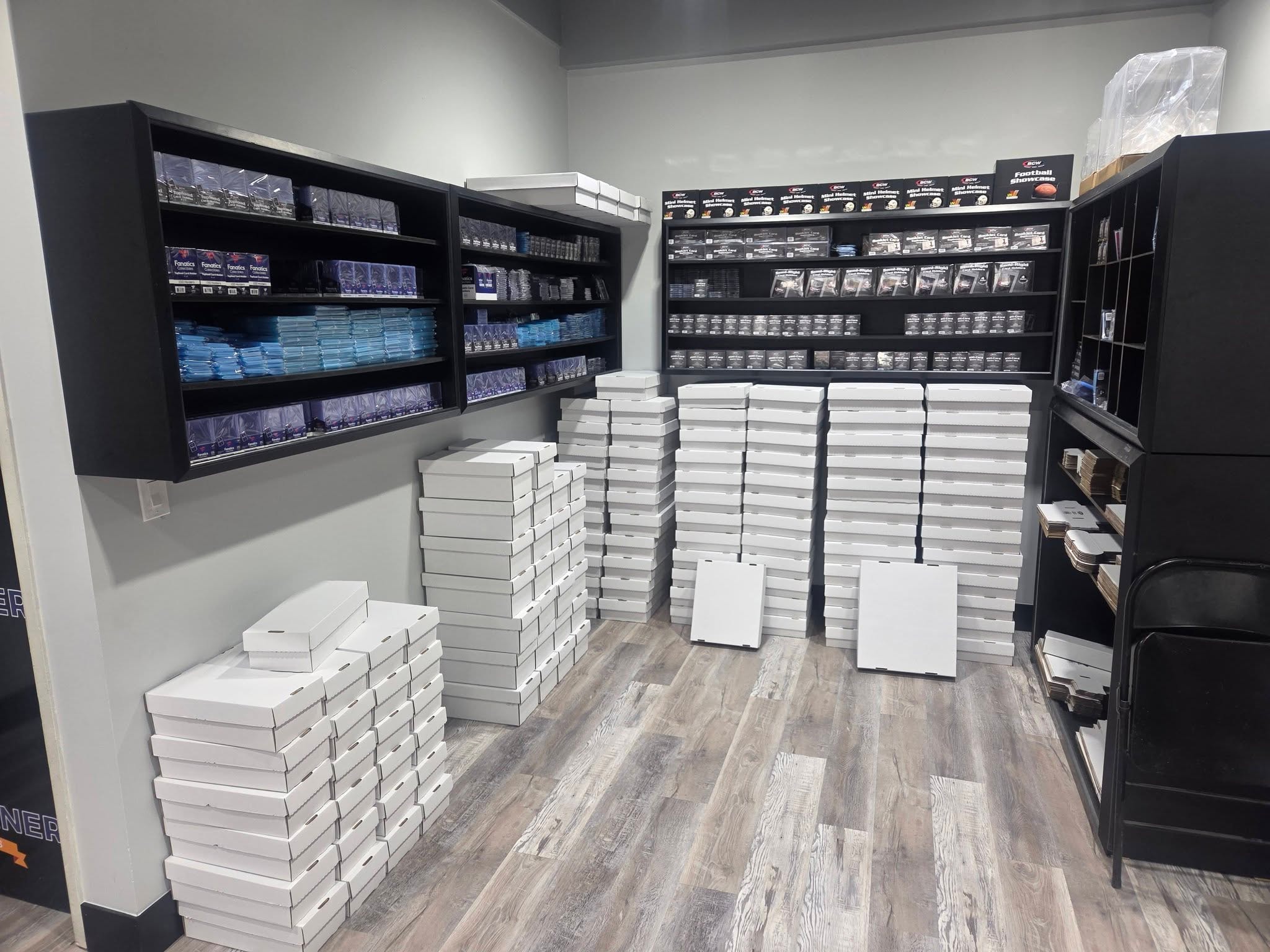 Supplies corner at Hot Corner Sports Cards